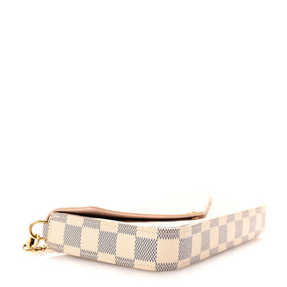 Louis Vuitton Damier Azur Pochette Felicie Chain Wallet Rose Ballerine 5 of 10
