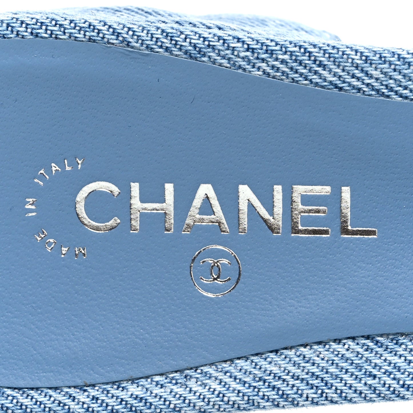Denim Quilted Mules 37.5 Blue