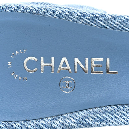 Chanel Denim Quilted Mules 37.5 Blue 9 of 10