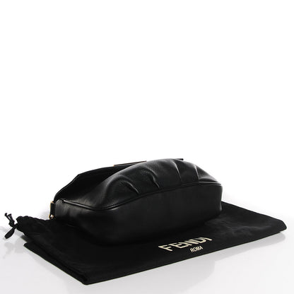 Fendi Vitello Flamingo Enamel Fendista Pouchette Crossbody Black 4 of 9