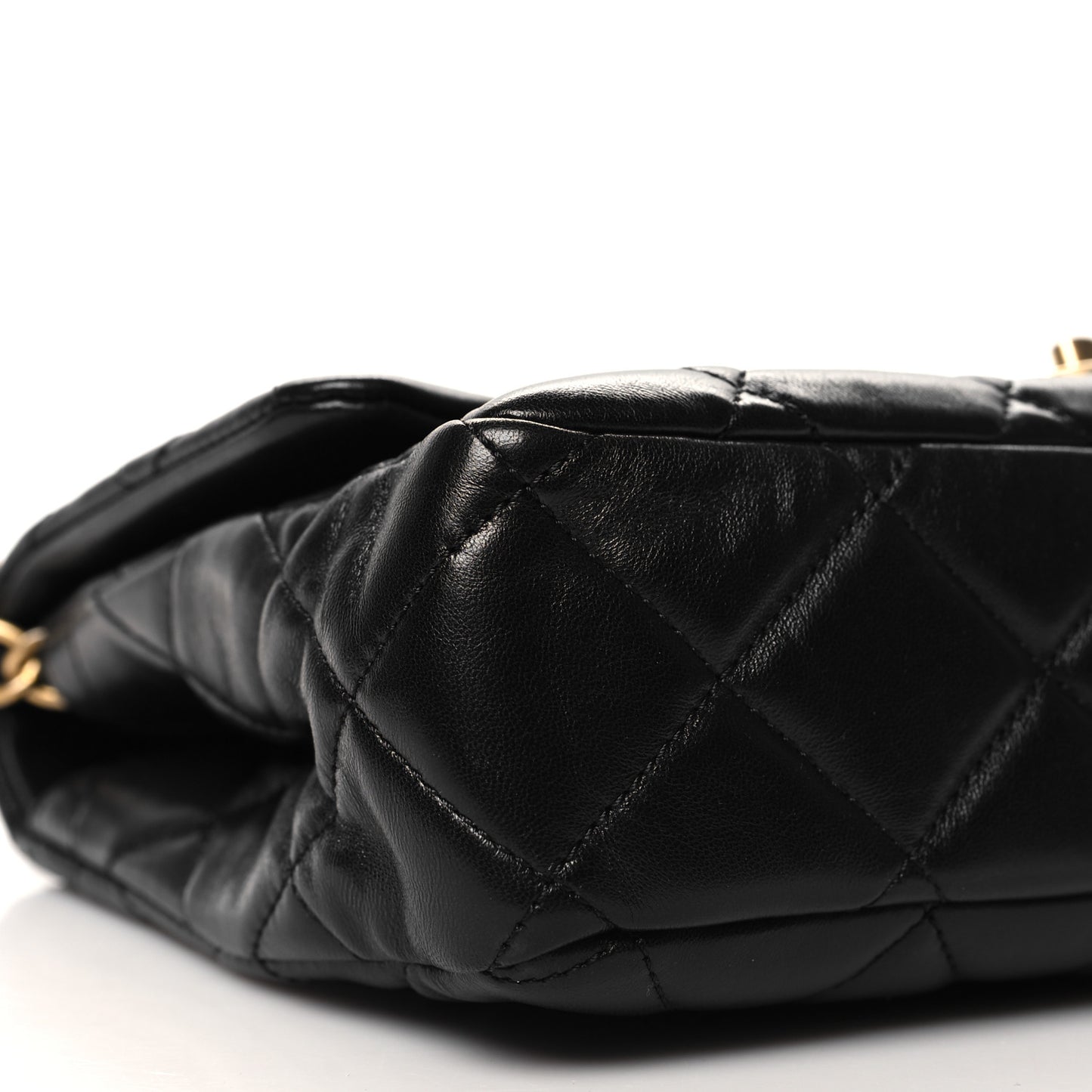 Lambskin Quilted Fancy Jewel Flap Black