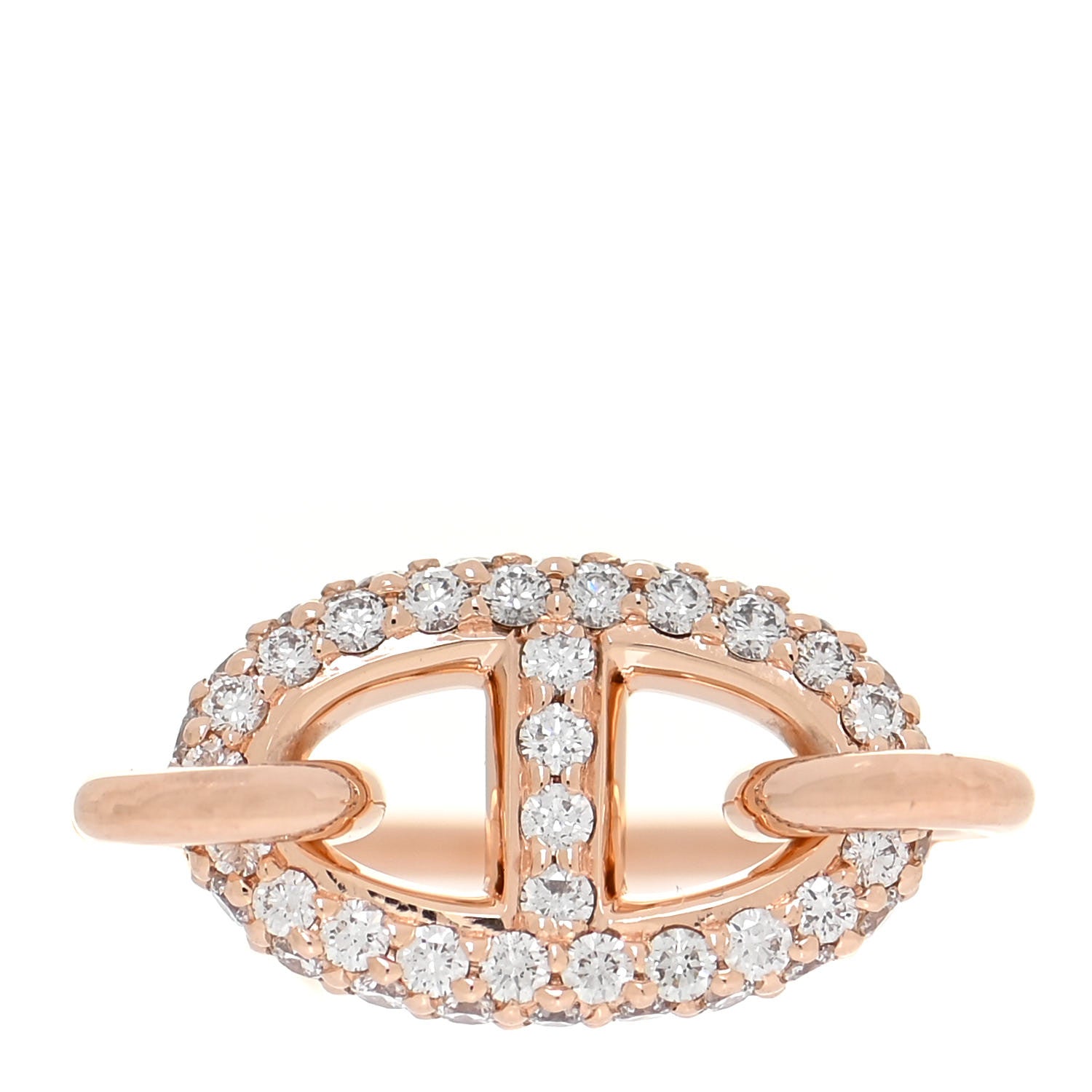 Hermes 18K Rose Gold Diamond Farandole Ring 50 5.25 1 of 6