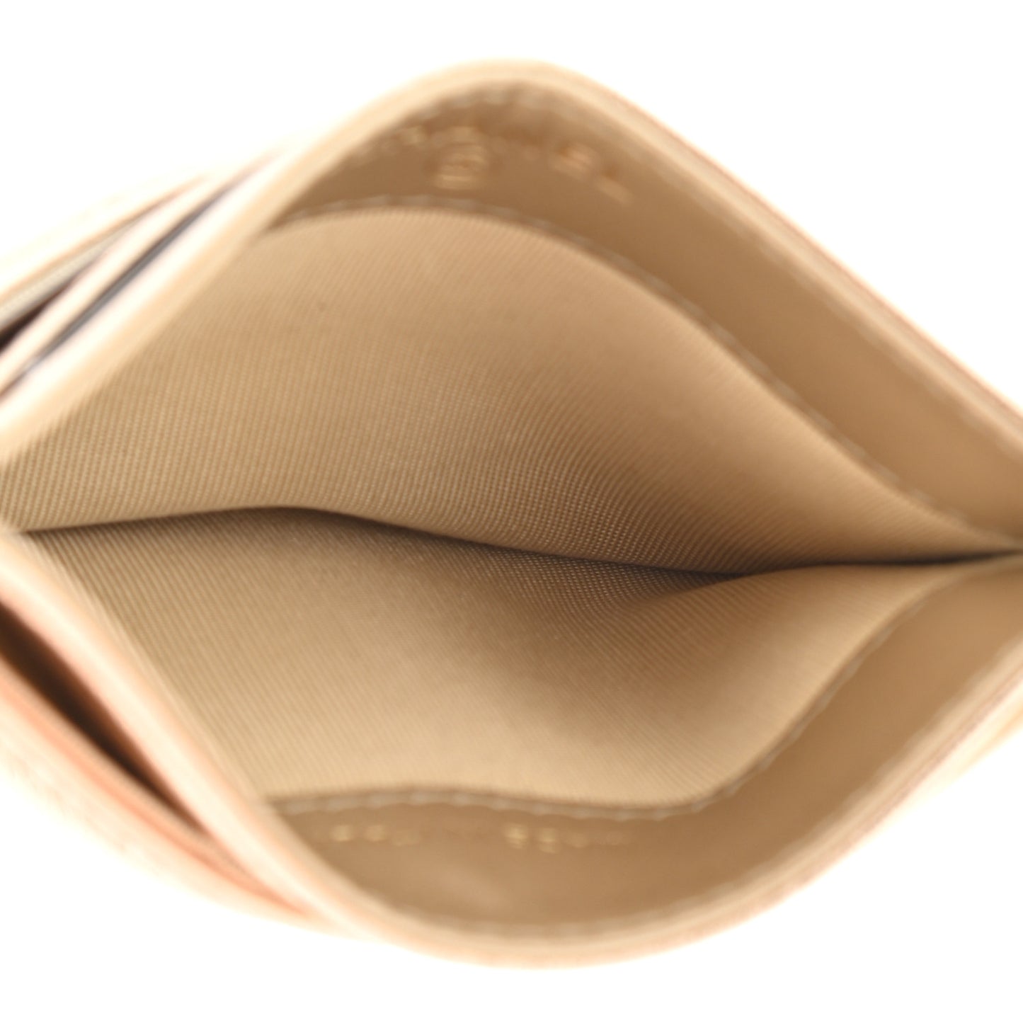 Metallic Lambskin Quilted Chanel 19 Card Holder Gold