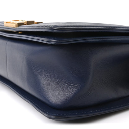 Chanel Lambskin Quilted Medium Boy Flap Dark Navy 10 of 10