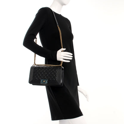 Chanel Caviar Quilted Medium Boy Flap Black 2 of 8