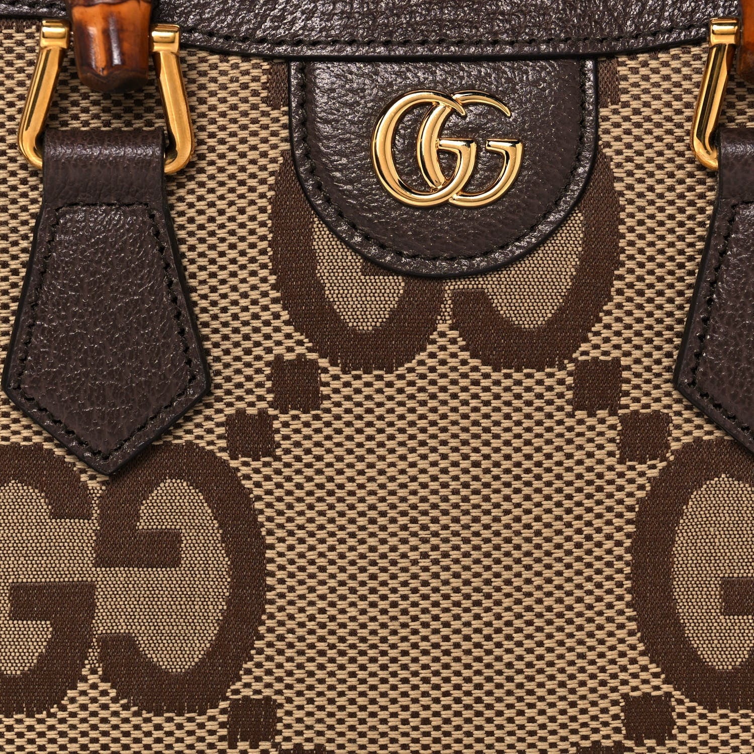 Gucci Monogram Jumbo GG Textured Dollar Calfskin Mini Diana Tote Bag Camel Ebony New Acero Pomegranate Red 6 of 11