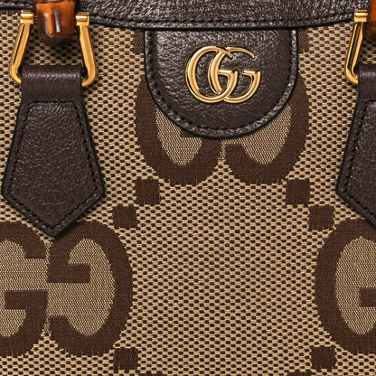 Gucci Monogram Jumbo GG Textured Dollar Calfskin Mini Diana Tote Bag Camel Ebony New Acero Pomegranate Red 6 of 11