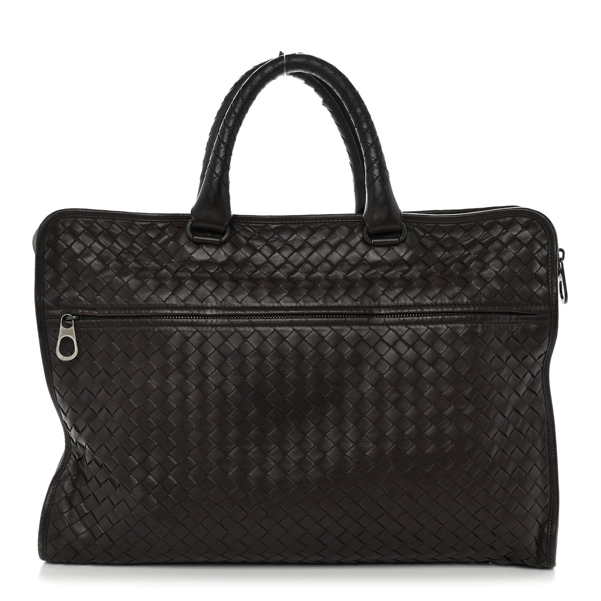Bottega Veneta Calfskin Leggero Intrecciato Briefcase Ebano 1 of 12