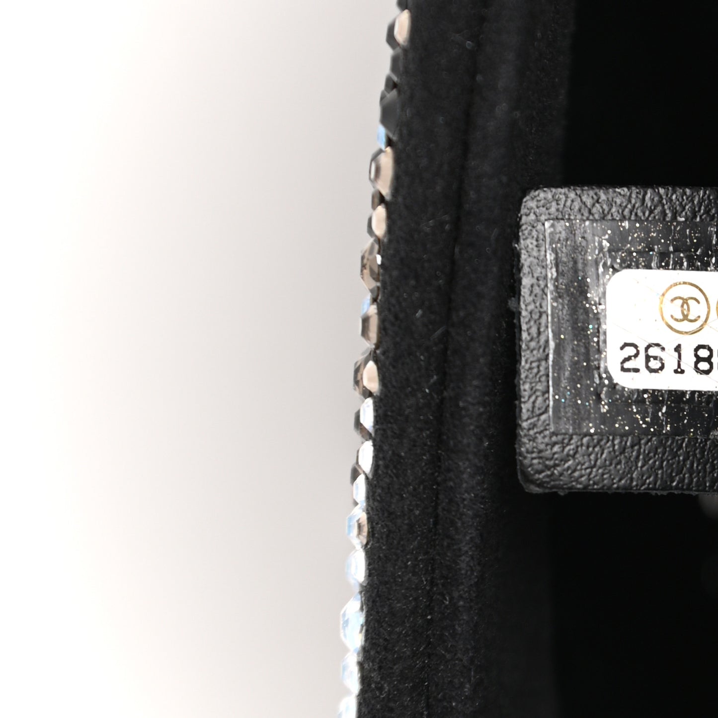 Suede Crystal Mini Rectangular Flap Grey Black Multicolor
