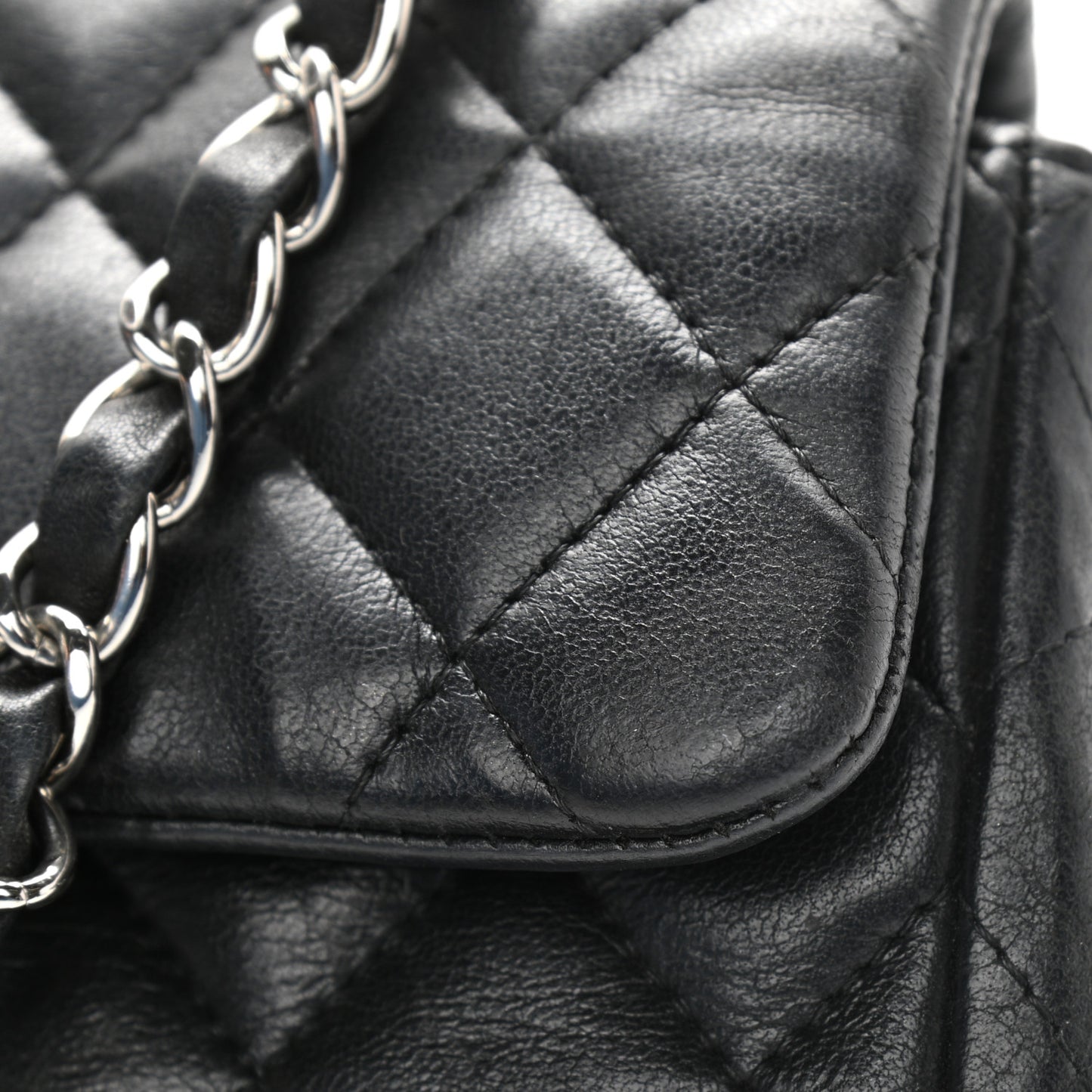 Lambskin Quilted East West Flap Black