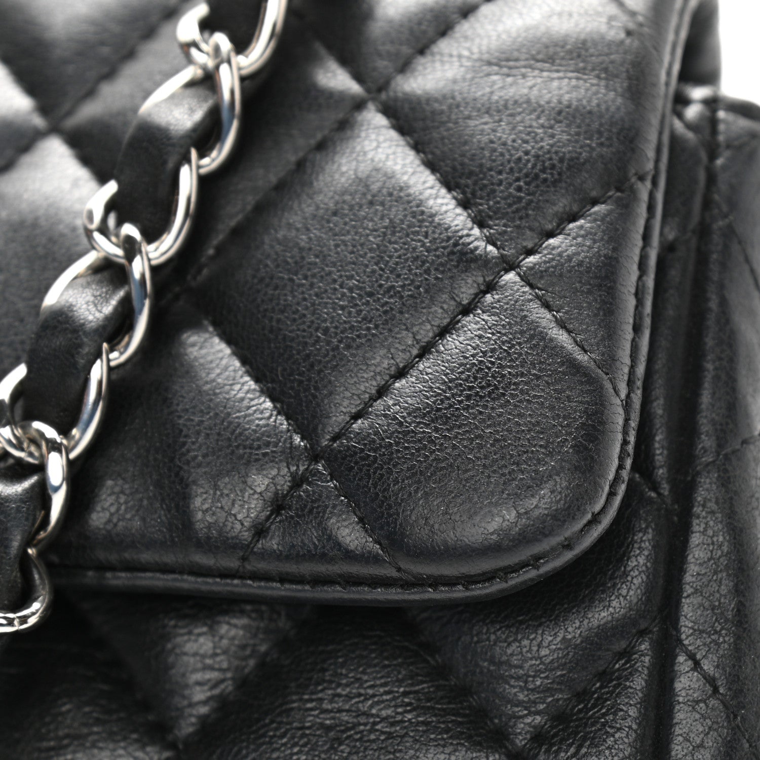 Chanel Lambskin Quilted East West Flap Black 14 of 16