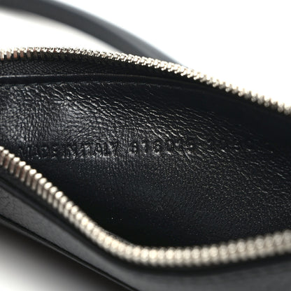 Balenciaga Grained Calfskin Logo Cash Passport Photo ID Zip Holder Black White 7 of 8