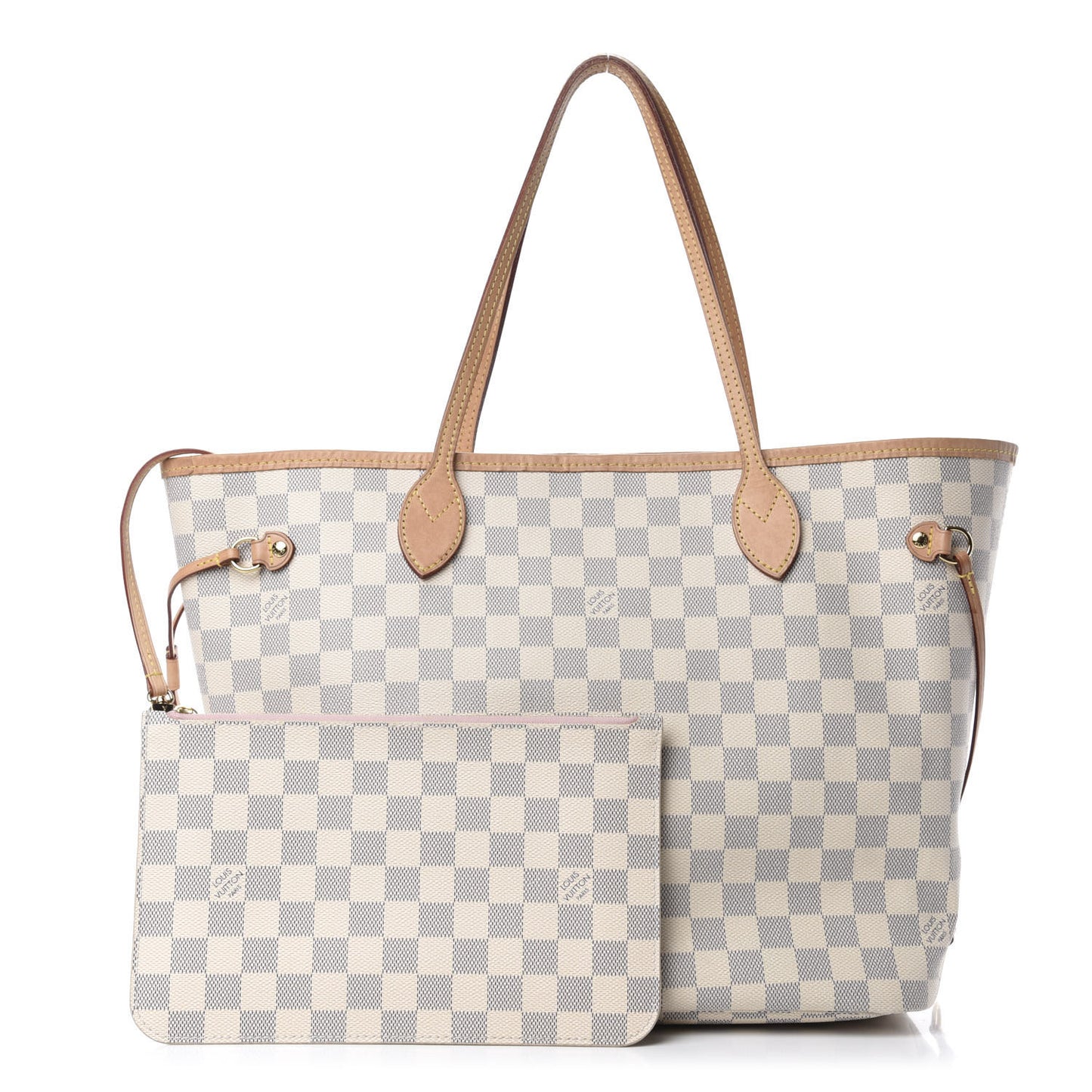 Damier Azur Neo Neverfull MM Rose Ballerine