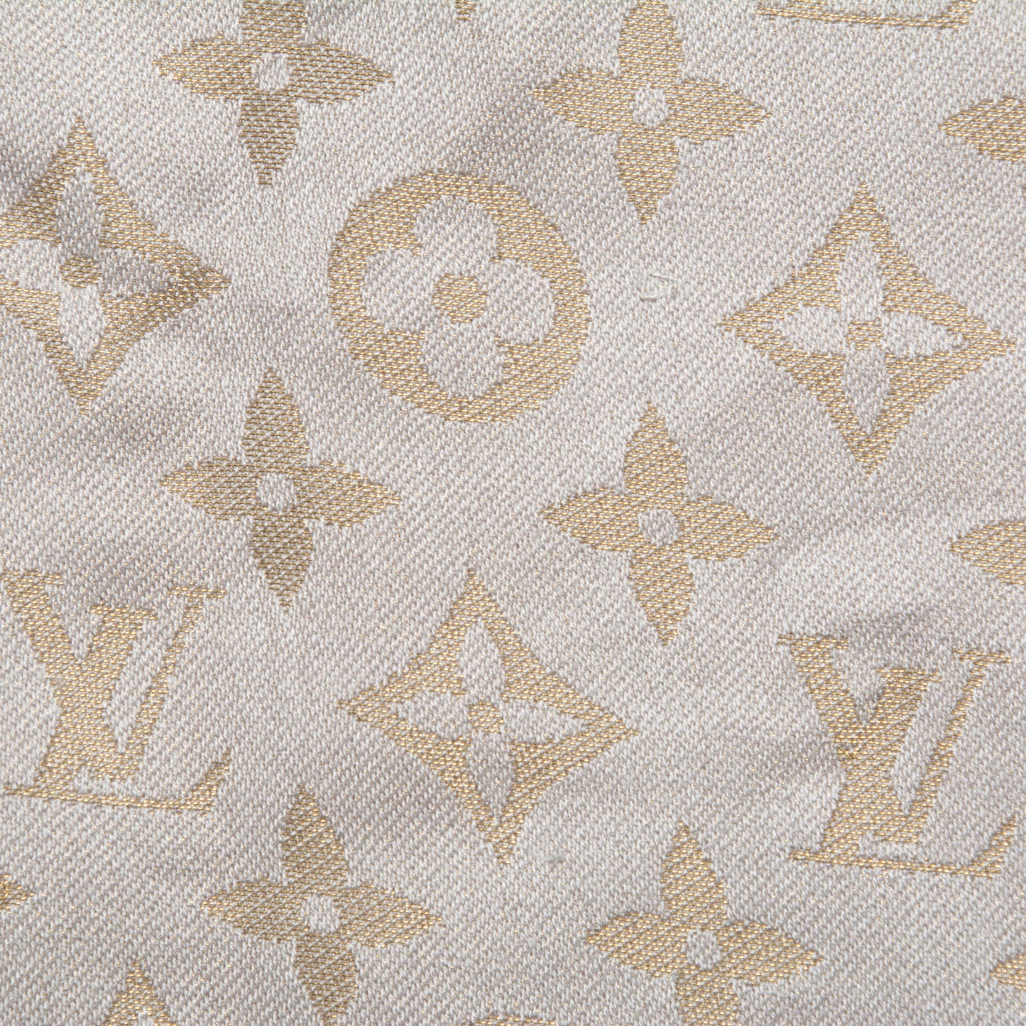 Silk Wool Monogram Shine Shawl Beige