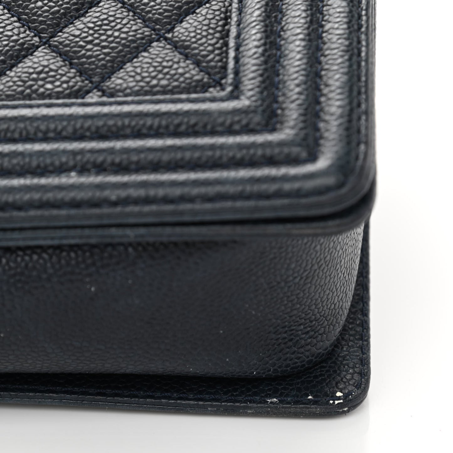 Caviar Quilted New Medium Boy Flap Dark Navy Blue