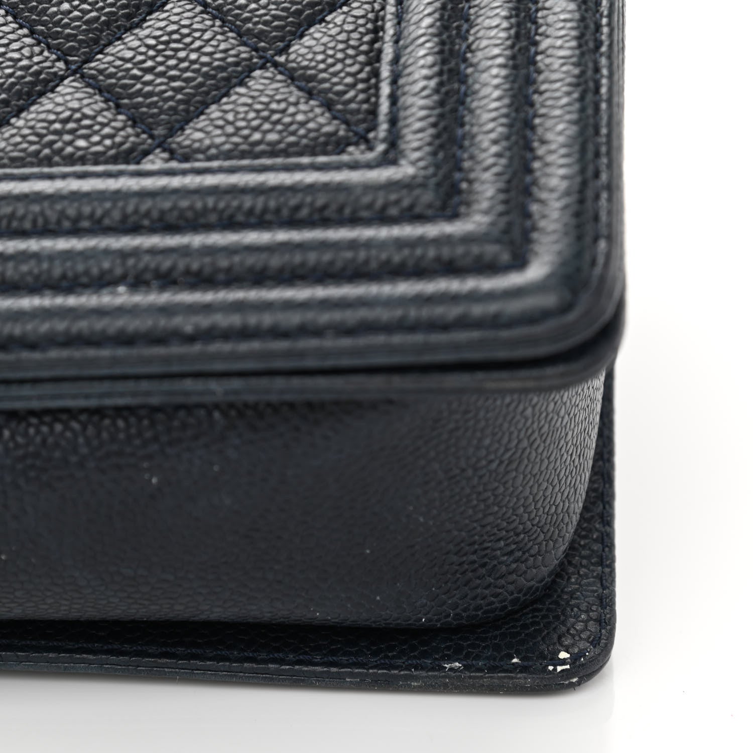 Chanel Caviar Quilted New Medium Boy Flap Dark Navy Blue 12 of 13