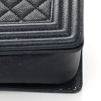 Chanel Caviar Quilted New Medium Boy Flap Dark Navy Blue 12 of 13