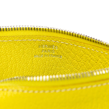 Hermes Chevre Mysore Envelope Trio Wallet Insert Lime 6 of 6