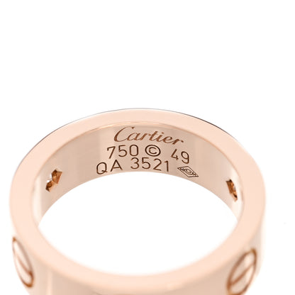 Cartier 18K Pink Gold 3 Diamond 5.5mm LOVE Ring 49 5 4 of 4