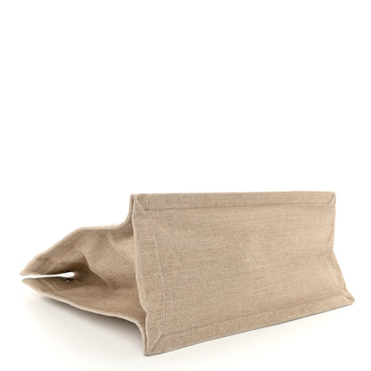 Saint Laurent Linen Calfskin Small Rive Gauche Tote Greggio Natural 4 of 10