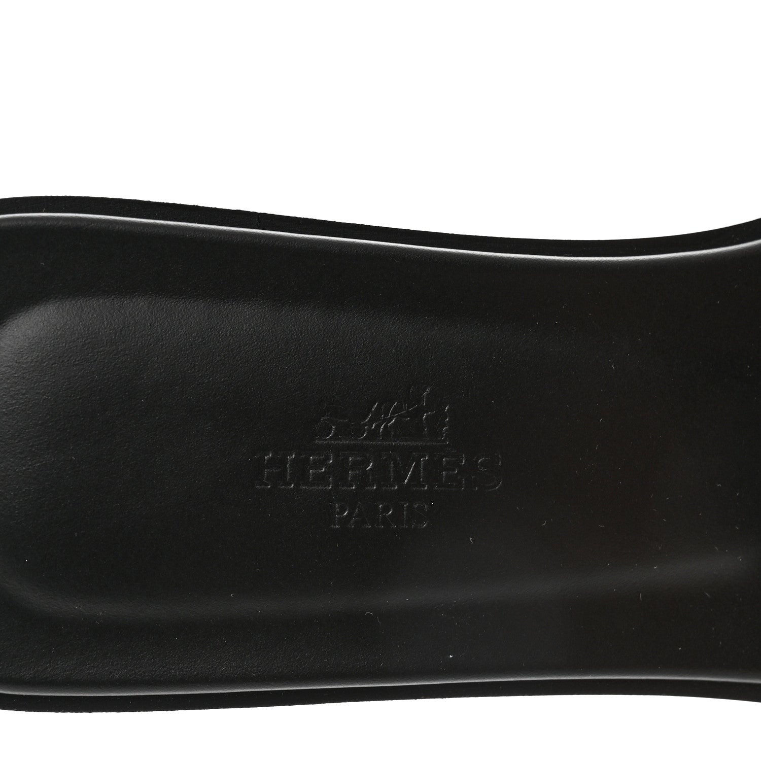 Hermes Box Calfskin Oran Sandals 37 Black 6 of 8