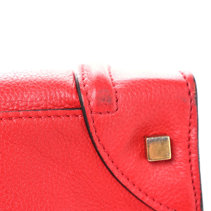 Celine Drummed Calfskin Mini Luggage Coquelicot 14 of 17
