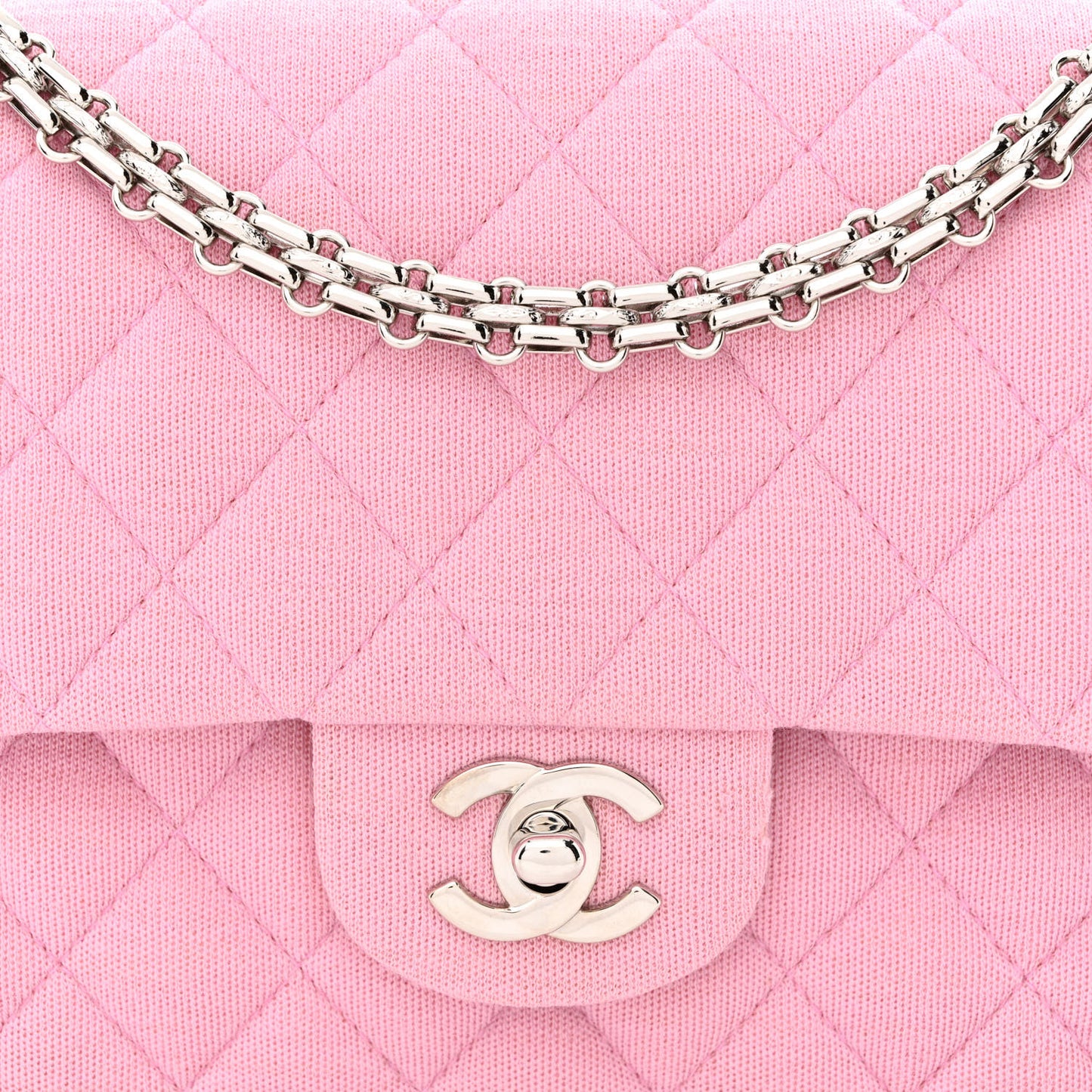 Jersey Quilted Small Double Flap Pink