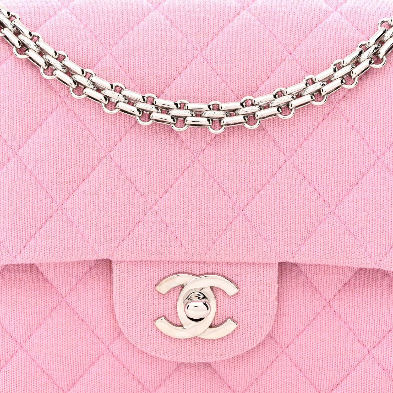 Chanel Jersey Quilted Small Double Flap Pink 12 of 15