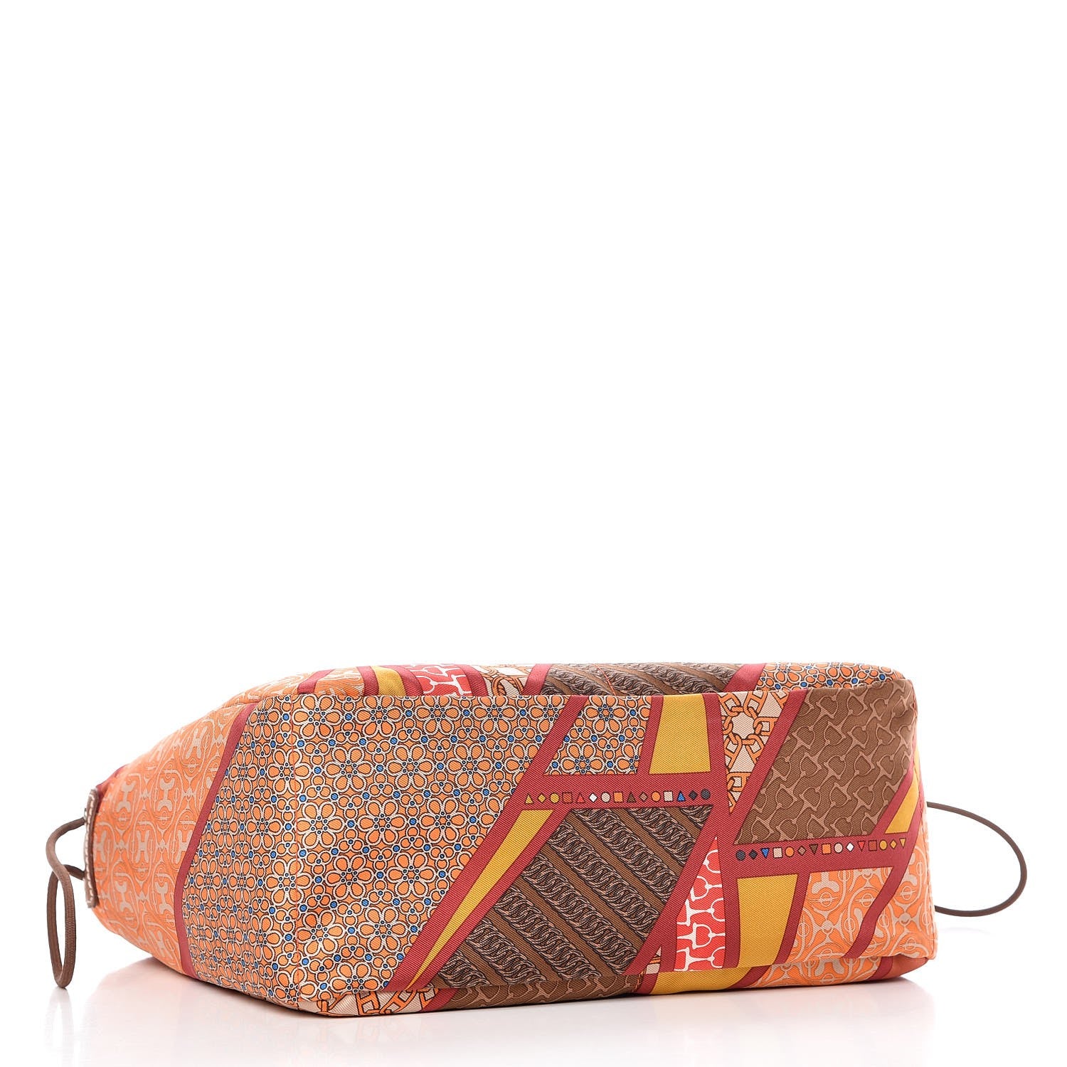 Hermes Silk Barenia Carre en Cravates Fourbi 25 MM Pouch Flamingo Pink Deer Brown 4 of 8