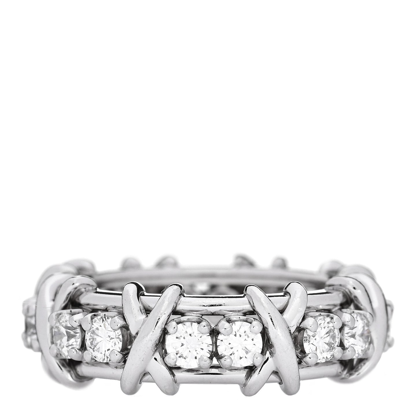 Platinum Diamond Schlumberger Sixteen Stone Ring 50 5.5