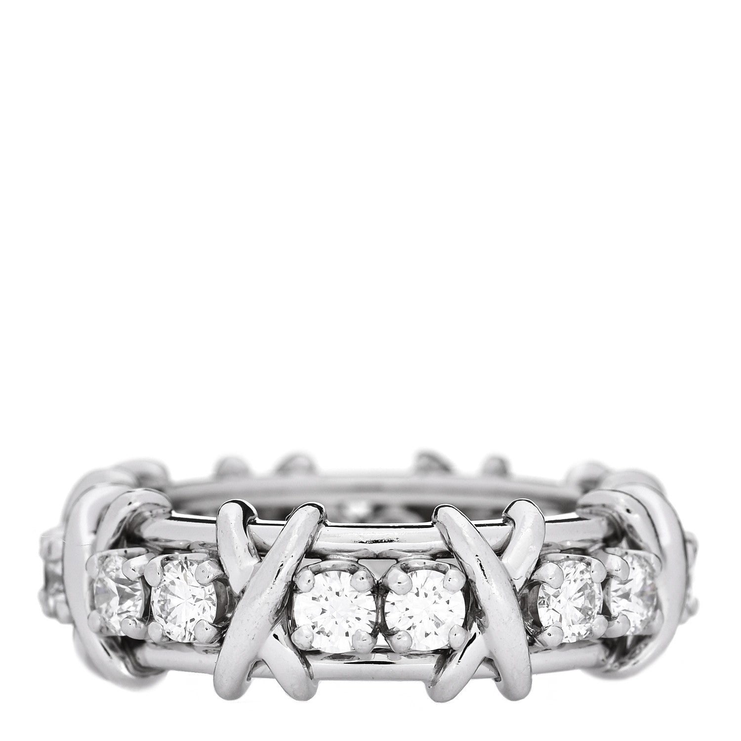 Tiffany Platinum Diamond Schlumberger Sixteen Stone Ring 50 5.5 3 of 5
