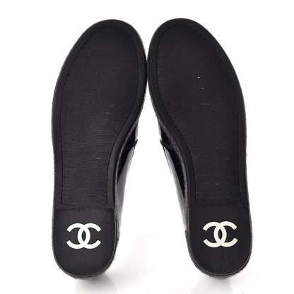 Chanel Patent Calfskin CC Mocassin Loafer Espadrilles 40.5 Black 5 of 11