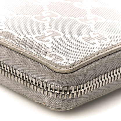 Gucci Imprime Monogram GG Pierce Zip Around Wallet Silver 10 of 12