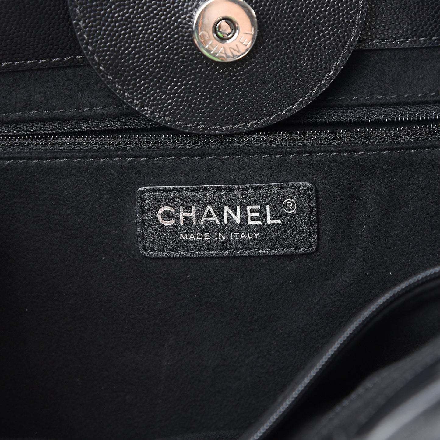 Caviar Medium Studded Deauville Tote Black