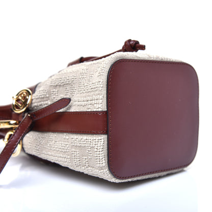 Fendi Sardinian Jacquard Vitello King F is Fendi FF 1974 Embroidered Mini Mon Tresor Bucket Bag Corda Praline 5 of 10