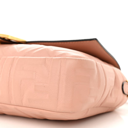Fendi Nappa FF 1974 Embossed Baguette Rosa Bourbon 10 of 13