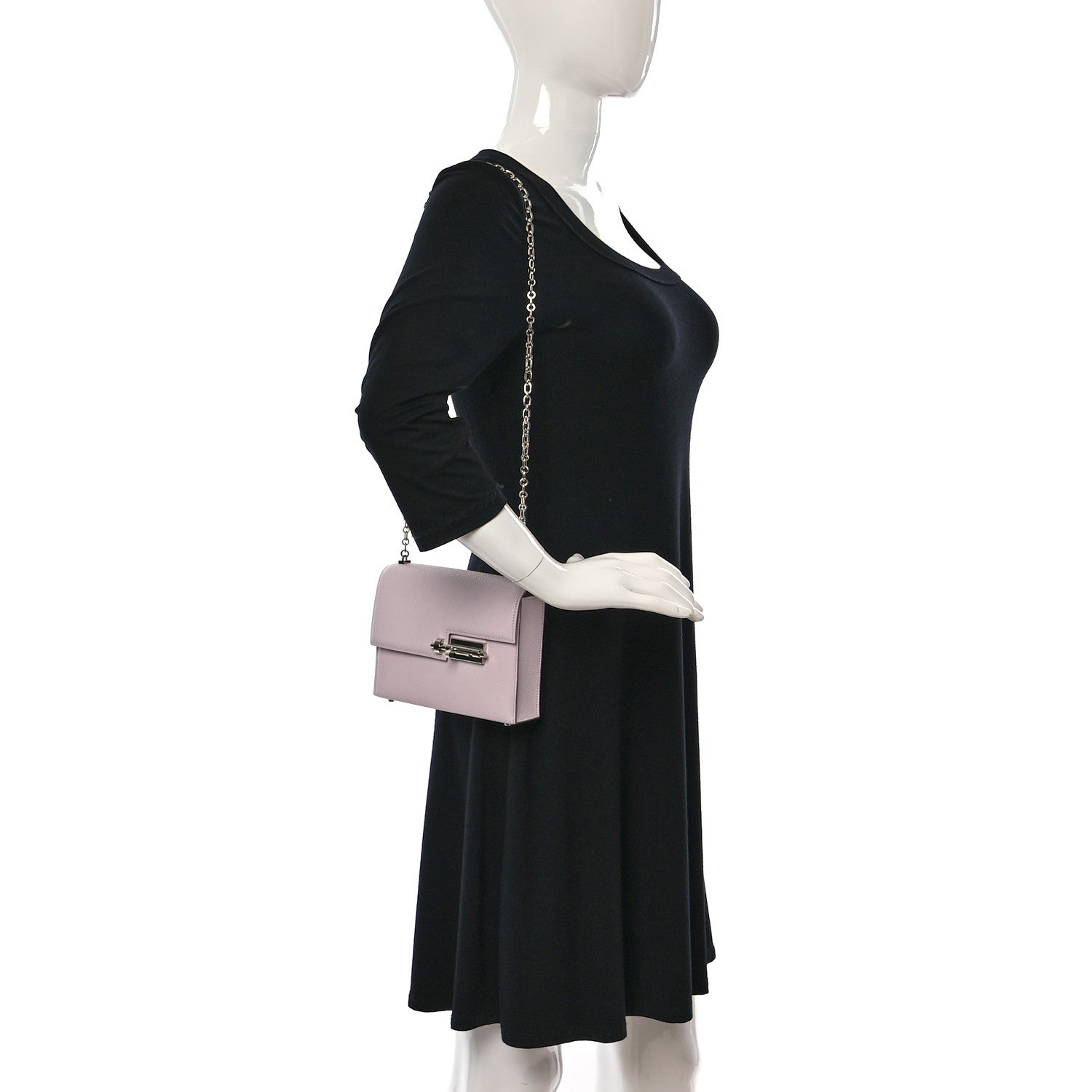Hermes Chevre Chamkila Mini Verrou Chaine Bag Mauve Pale 2 of 10
