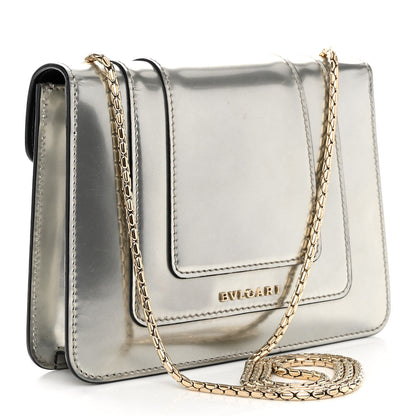 Bulgari Metallic Calfskin Serpenti Forever Crossbody Bag Silver 3 of 10