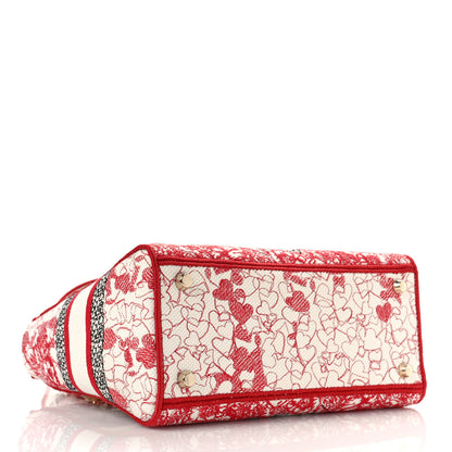 Christian Dior Canvas Embroidered Medium Dioramour D-Royaume Lady D-Lite Red Multicolor 5 of 10
