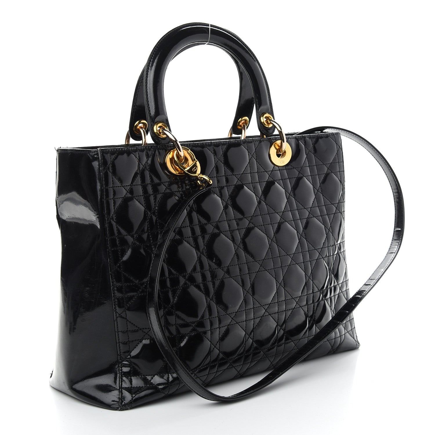 Christian Dior Patent Cannage Large Lady Dior Black 3 of 13