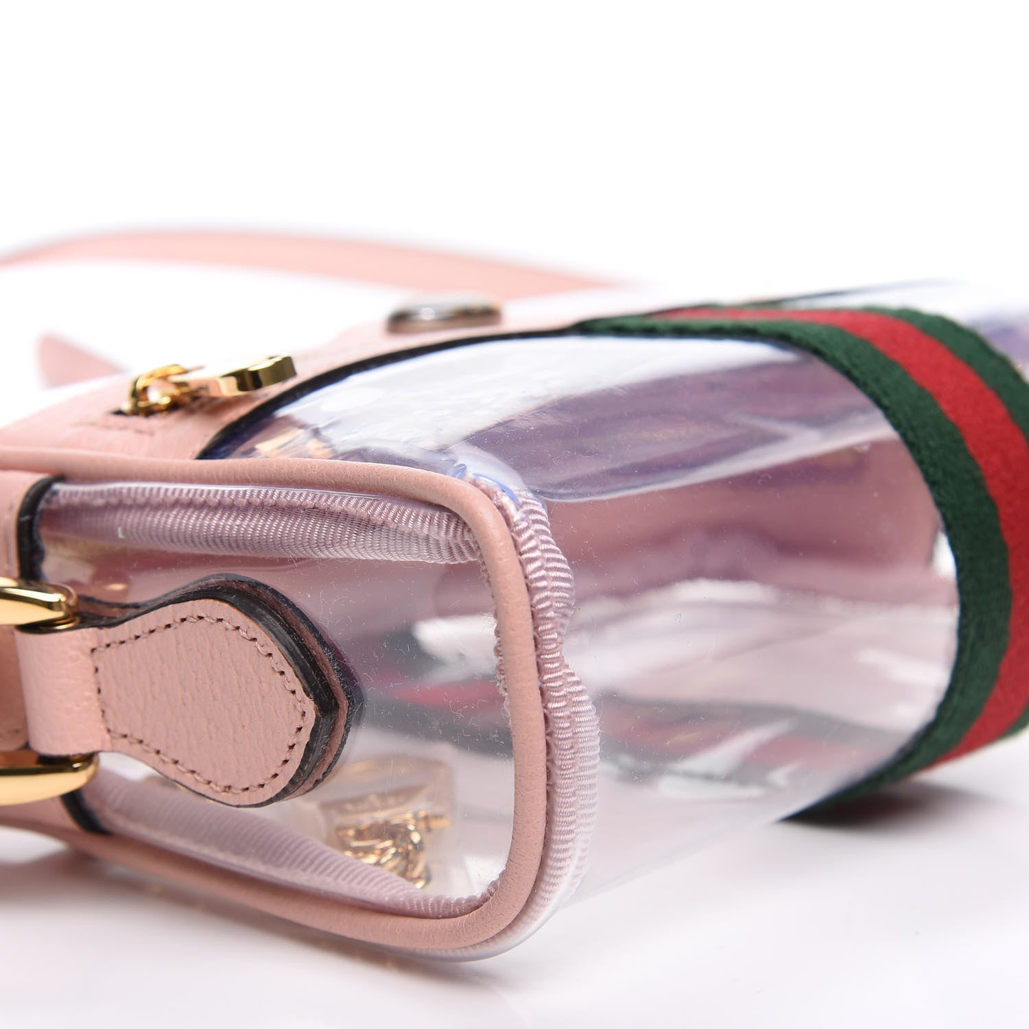 Gucci Vinyl Web Mini Ophidia Transparent Shoulder Bag Perfect Pink 5 of 10