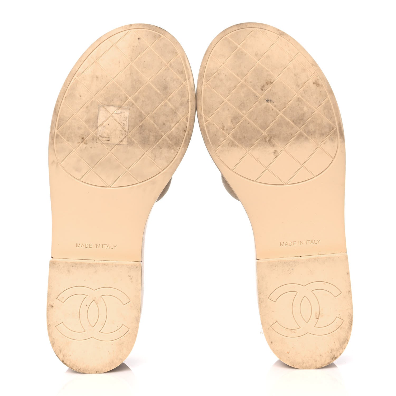 Chanel Lambskin Quilted CC Slip On Platform Sandals 36 Beige 5 of 9