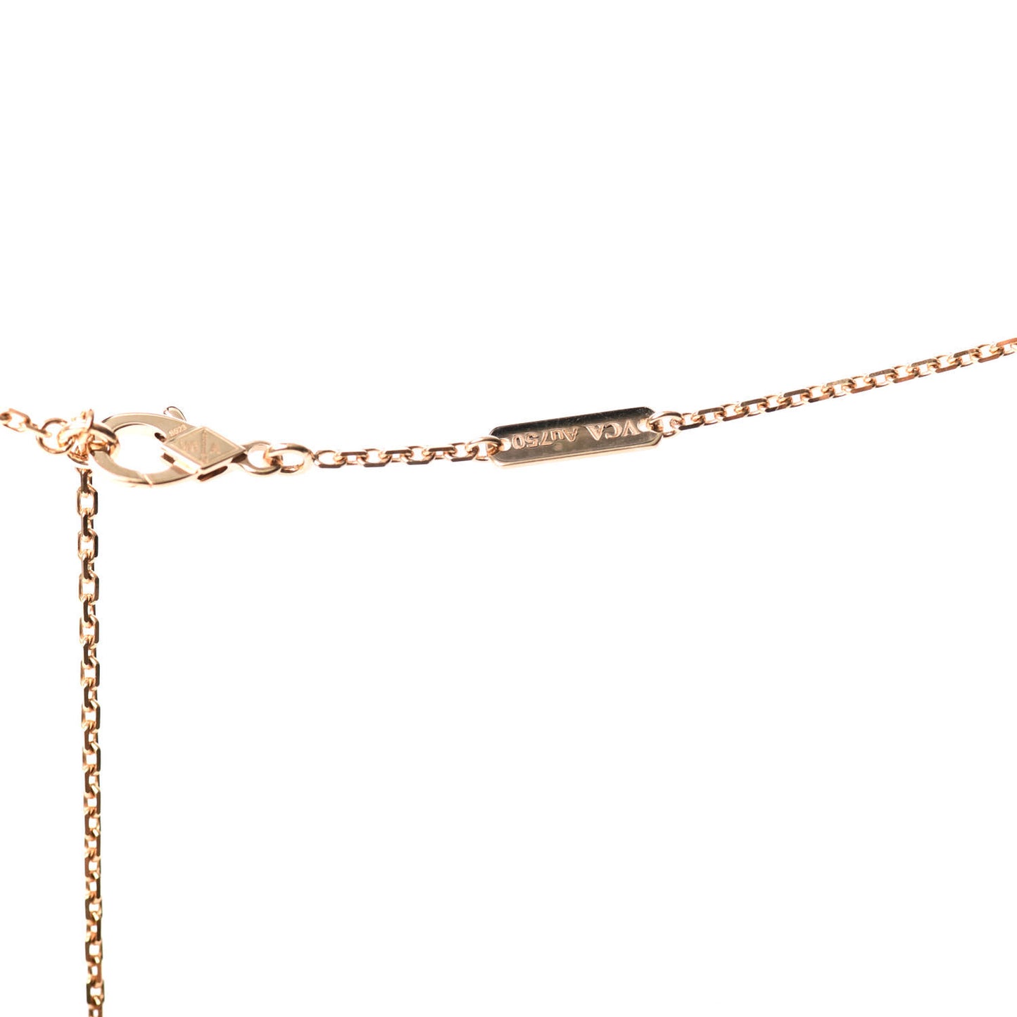 18K Yellow Gold Mother of Pearl Vintage Alhambra Pendant Necklace