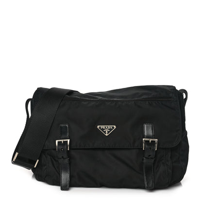 Prada Nylon Vela Messenger Bag Black 1 of 8