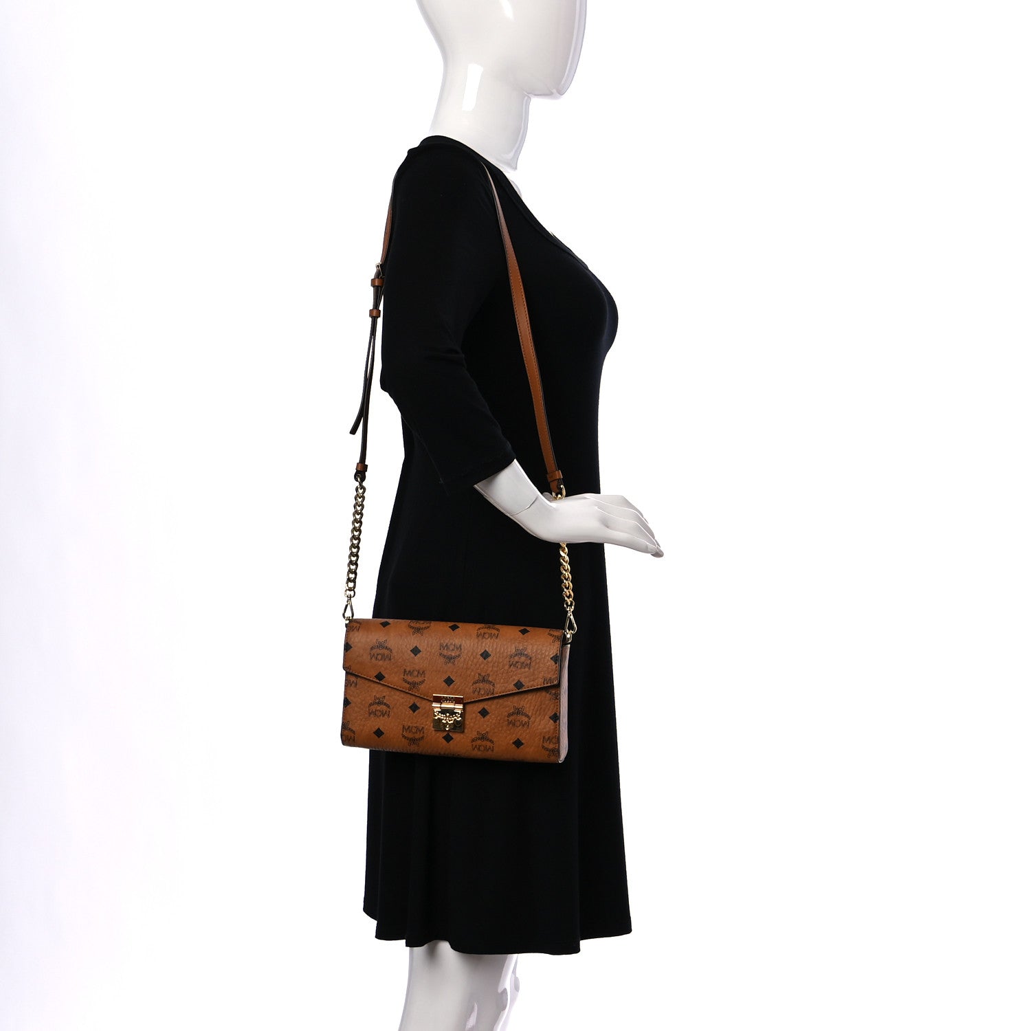 MCM Visetos Tracy Crossbody Cognac 2 of 8