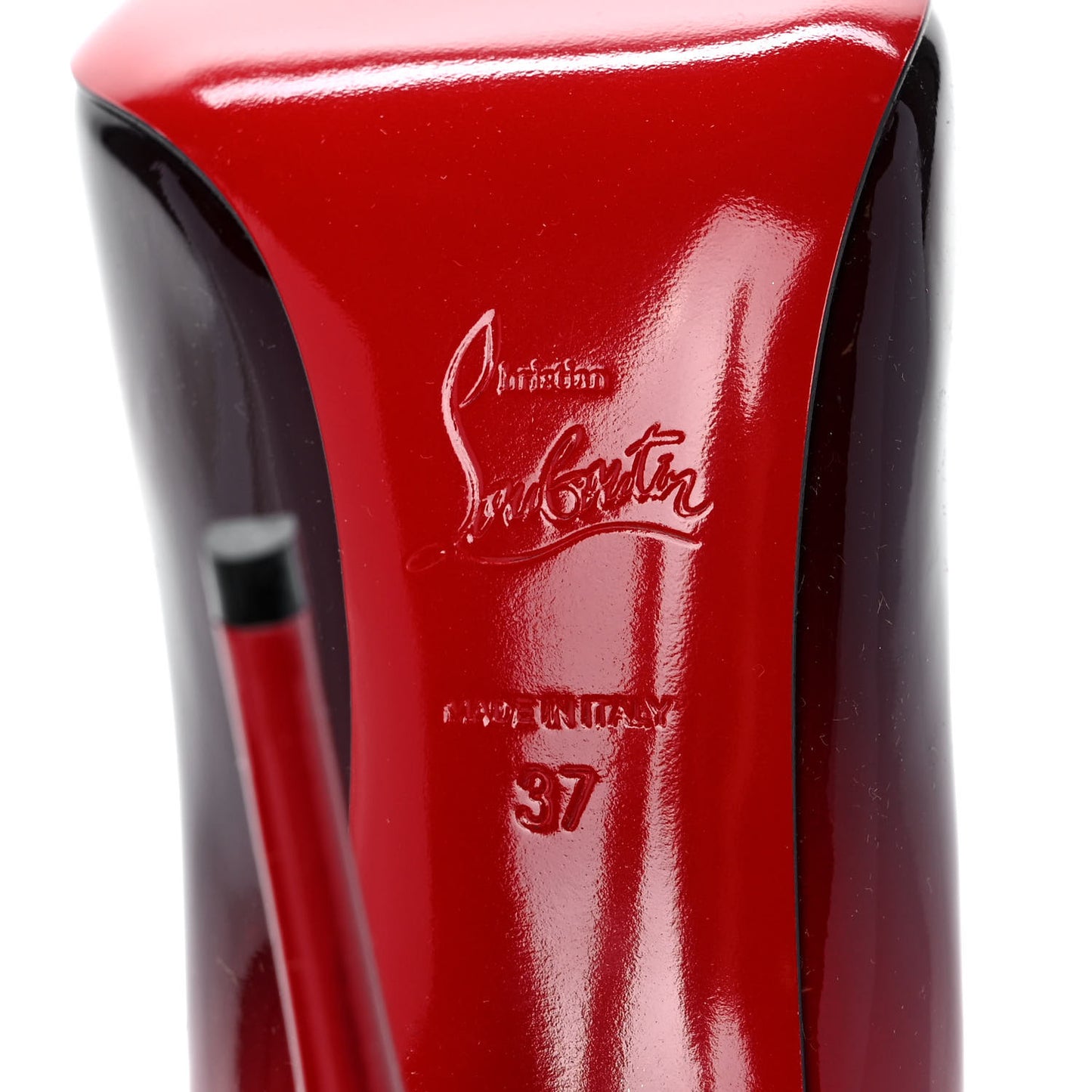 Patent Degrade Hot Chick 100 Pumps 37 Black Red