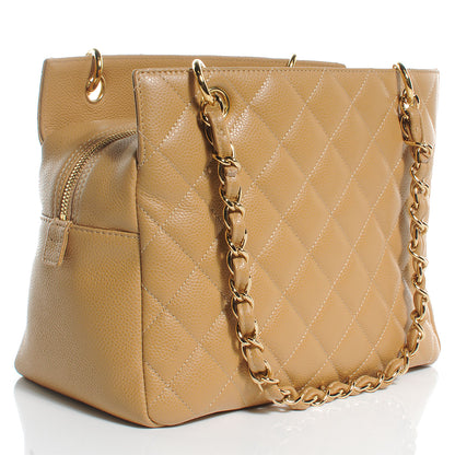Chanel Caviar Quilted Petit Timeless Tote PTT Beige 3 of 7