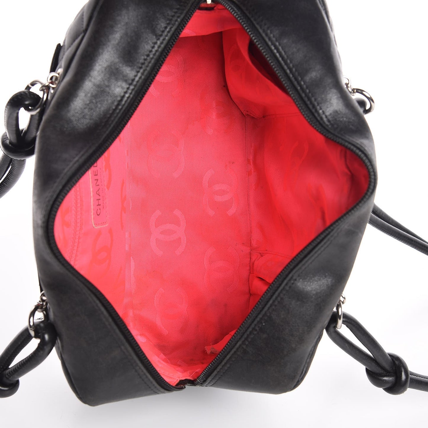Calfskin Quilted Large Cambon Bowler Black