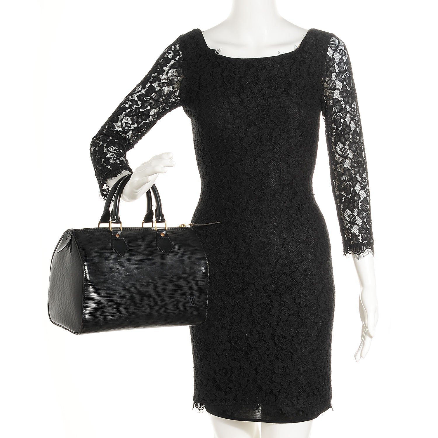 Louis Vuitton Epi Speedy 25 Black 2 of 7