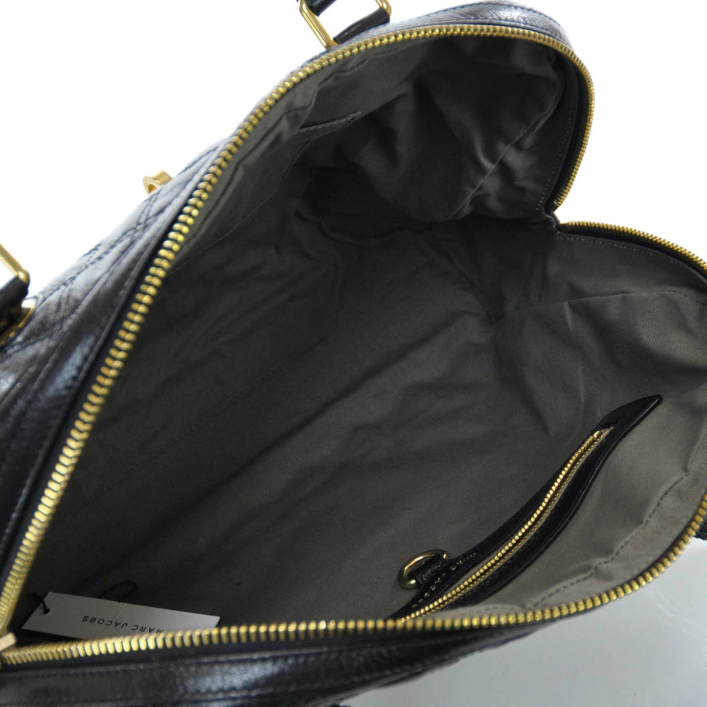 Leather Quilted Karlie Satchel Black